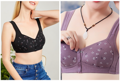 Daisy Front-Button Premium Bra | 1+1 FREE