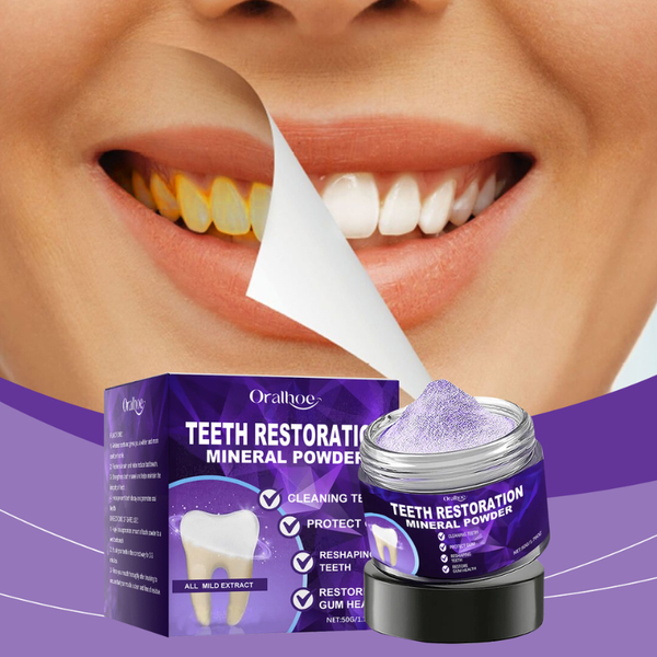 Teeth Restoration Mineral Powder Erase Stains Fast for a Shockingly Bright Smile