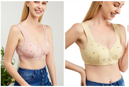 Daisy Front-Button Premium Bra | 1+1 FREE