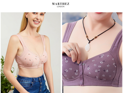 Daisy Front-Button Premium Bra | 1+1 FREE