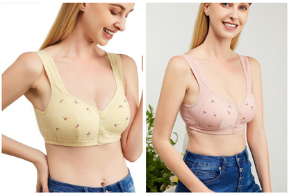 Daisy Front-Button Premium Bra | 1+1 FREE