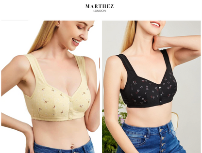 Daisy Front-Button Premium Bra | 1+1 FREE